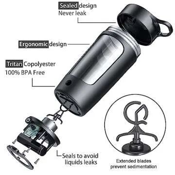 JOTER & LIBEAR Electric Shaker Bottle, Made with Tritan - BPA Free - Portable Mixer Cup/USB Rechargeable Shaker Cups for Protein Shakes and Meal Replacement Shakes, 22 oz (White)