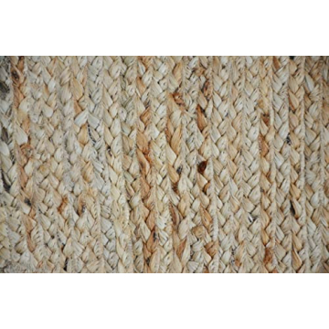 Gautam International Scallop Pattern Jute Bohemian Area Rug (4'x6', Light Pink)