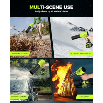 Cordless Leaf Blower - 800,000 RPM, Extended Nozzle, Lightweight Design for Effortless Cleaning