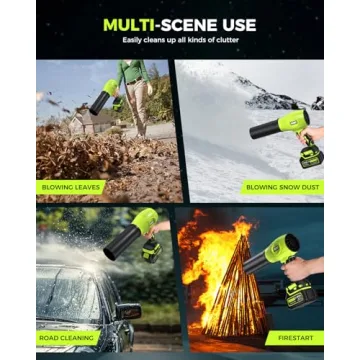 Cordless Leaf Blower - 800,000 RPM, Extended Nozzle, Lightweight Design for Effortless Cleaning