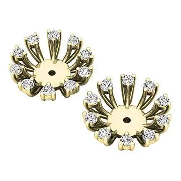 Dazzlingrock Collection 0.30 Cttw Round White Diamond Removable Earring Jackets for Women in 14K Solid Yellow Gold