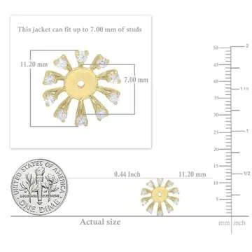 Dazzlingrock Collection 0.30 Cttw Round White Diamond Removable Earring Jackets for Women in 14K Solid Yellow Gold