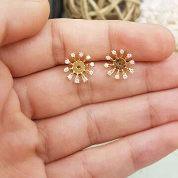 Dazzlingrock Collection 0.30 Cttw Round White Diamond Removable Earring Jackets for Women in 14K Solid Yellow Gold