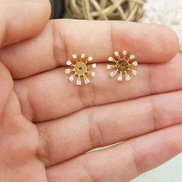 Dazzlingrock Collection 0.30 Cttw Round White Diamond Removable Earring Jackets for Women in 14K Solid Yellow Gold