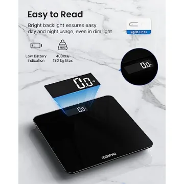 RENPHO Digital Bathroom Scale with LED Display, 400 lb Capacity