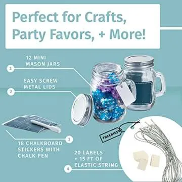 Otis Classic Glass Mason Jars - Mini Mason Jar Glasses with Lids & Handles for Halloween Decorations...
