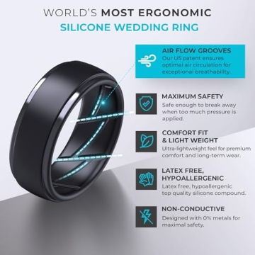 ThunderFit Men's Silicone Rings - Comfort & Style