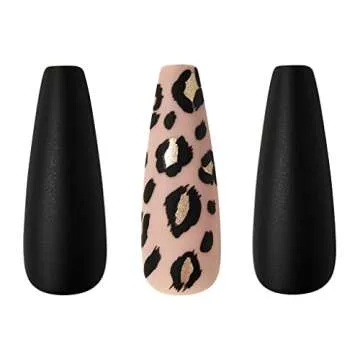 Gold Finger X-Long Coffin Press On Nails Limited Edition