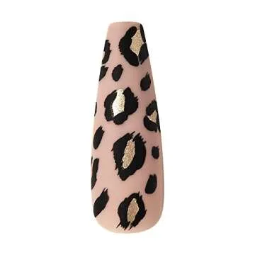 Gold Finger X-Long Coffin Press On Nails Limited Edition