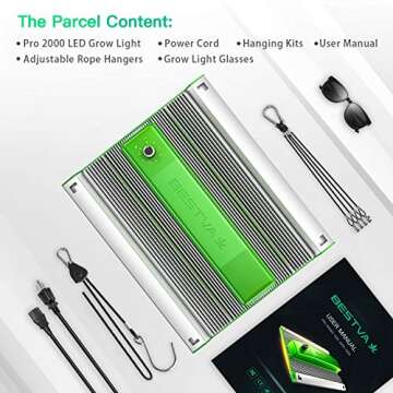 BESTVA Dimmable Pro2000W LED Grow Light Built in High Yield Diodes and MeanWell Driver Full Spectrum Grow Lamp for 4x4ft Coverage Greenhouse Hydroponic Indoor Plants Veg and Flower