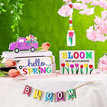 5 Pieces Tiered Tray Decor for Stylish Spring Home Decorations