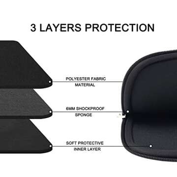Laptop Sleeve, Durable Briefcase Shockproof Protective Case, Handbags Portable Laptop Bag for 15.6 inch HP Dell Asus Lenovo Notebook Computer with Front Pocket, Black