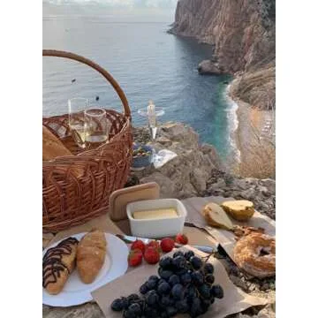 Elegant Sweese Butter Dish with Wooden Lid for All Butter