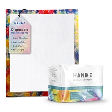 Disposable Bed Pads for Adults - 10 Tie Dye 30" x 36" Chux Pads - Odor Lock Incontinence Pads - Trip...