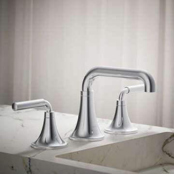 KOHLER Tone Polished Chrome Bathroom Sink Faucet - Widespread Design, 1.2 GPM