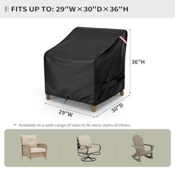 KylinLucky Patio Furniture Covers Waterproof 29W x 30D x 36H inches 2 Pack, Lawn Outdoor Chair Cover...