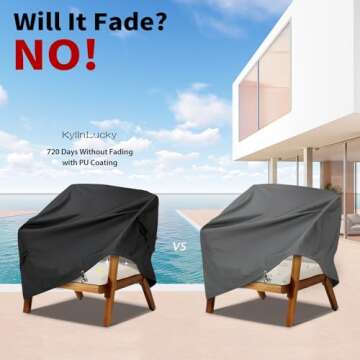 KylinLucky Patio Furniture Covers Waterproof 29W x 30D x 36H inches 2 Pack, Lawn Outdoor Chair Cover Black