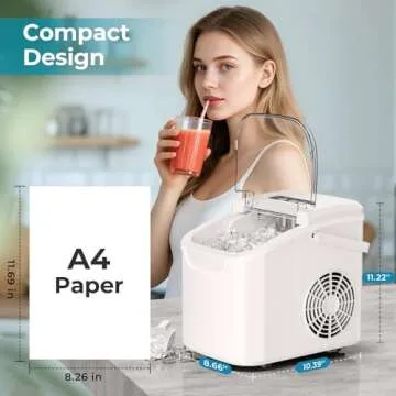 Portable Ice Maker Produces Ice in Minutes - 26lbs Daily