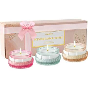Scented Candles Gift Set - 3 Aromatherapy Candles for Women