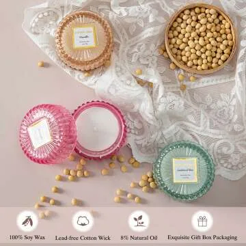 3 Pack Aromatherapy Scented Candles Gift Set