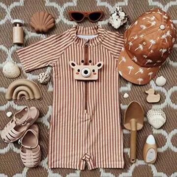 Boys One Piece Bathing Suit UPF50+ Marine Animals Design