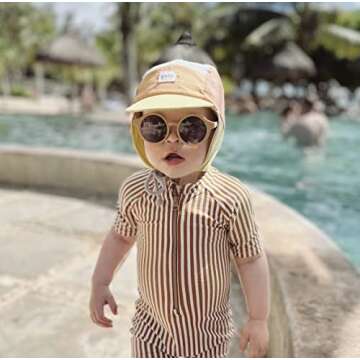 Boys One Piece Bathing Suit UPF50+ Marine Animals Design