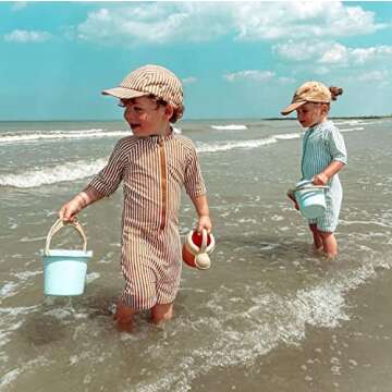 Boys One Piece Bathing Suit UPF50+ Marine Animals Design