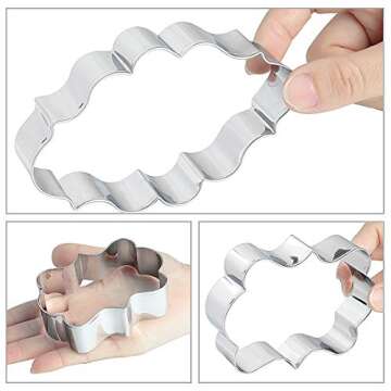 BakingWorld 12-Piece Plaque Frame Cookie Cutter Set
