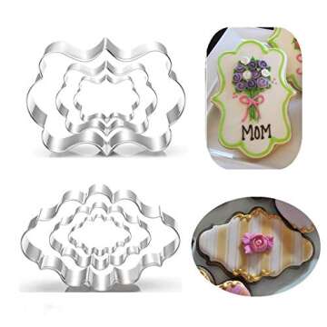 BakingWorld 12-Piece Plaque Frame Cookie Cutter Set