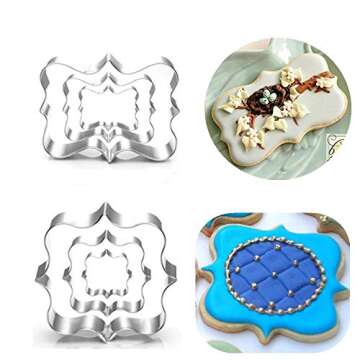 BakingWorld 12-Piece Plaque Frame Cookie Cutter Set