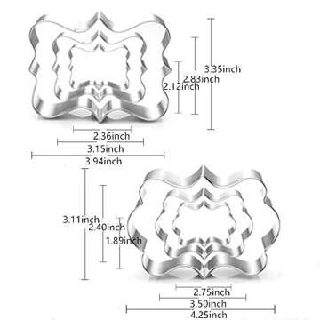 BakingWorld 12-Piece Plaque Frame Cookie Cutter Set