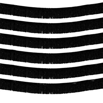 6 Pack 10 Feet Foil Fringe Garland Metallic Tinsel Streamers Banner Wall Hanging Curtain Backdrop Ba...