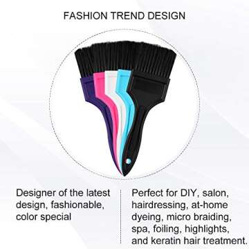 5 Pieces Balayage Tint Brush, Painter Hair Color Brush, Hair Dye Brushes Kit, Hair Color Dye Brush Tool Set,Professional Suitable for Beauty Salon & Home DIY