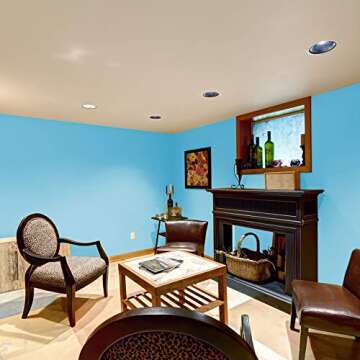 Microblend Interior Paint and Primer - Blue/Brave Blue, Semi-gloss Sheen, 5-Gallon, Premium Quality, One Coat Hide, Low VOC, Washable, Microblend Blues Family