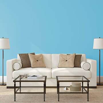 Microblend Interior Paint and Primer - Blue/Brave Blue, Semi-gloss Sheen, 5-Gallon, Premium Quality, One Coat Hide, Low VOC, Washable, Microblend Blues Family