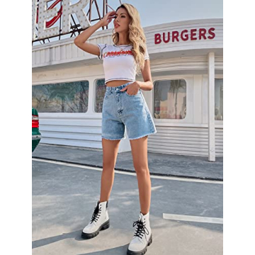 SweatyRocks High Waist Denim Shorts Summer Hot Pants