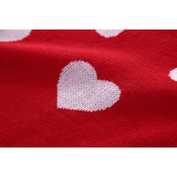 UELoop Valentine's Day Sweater for Kids Girls Funny Cute Holiday Outfits Romantic Spring Winter Knit Warm Clothing Red Heart Size 12 14 14-16 Years Teen Tween