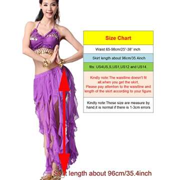 ZLTdream Belly Dance 16PCS-Curling Jellyfish Skirt for Girls andWomen Belly Dancing Outfits Black