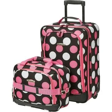 Rockland Softside Luggage Set - Multi/Pink Dot 2-Piece
