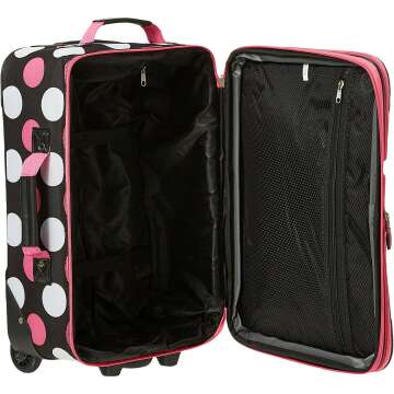 Rockland Softside Luggage Set - Multi/Pink Dot 2-Piece