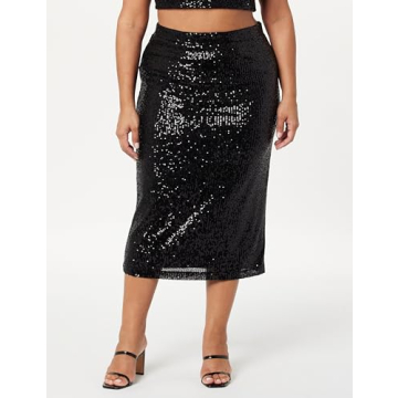 Bianca Sequin Midi Skirt by The Drop - Stunning & Stylish