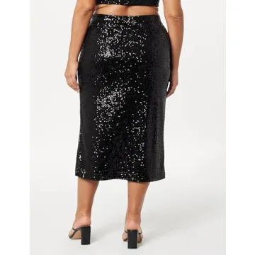 Bianca Sequin Midi Skirt by The Drop - Stunning & Stylish