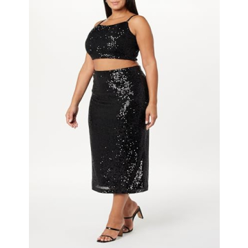 Bianca Sequin Midi Skirt by The Drop - Stunning & Stylish