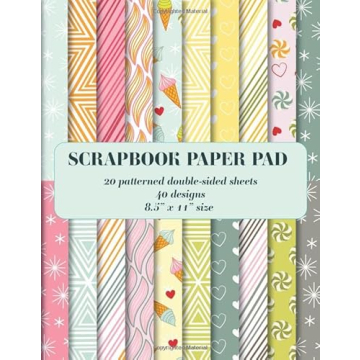 Scrapbook Paper Pad: 20 Patterned Double-Sided Sheets for Crafting
