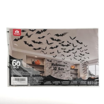 Coogam 60PCS Halloween Bats for Spooky Home Decor