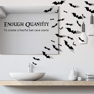Coogam 60PCS Halloween Bats for Spooky Home Decor