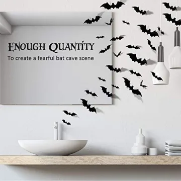 Coogam 60PCS Halloween Bats for Spooky Home Decor