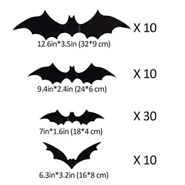 Coogam 60PCS Halloween Bats for Spooky Home Decor