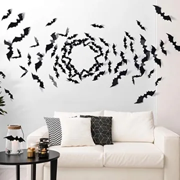 Coogam 60PCS Halloween Bats for Spooky Home Decor