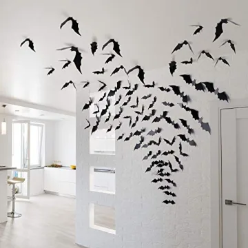 Coogam 60PCS Halloween Bats for Spooky Home Decor